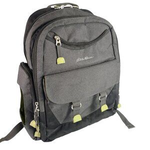 Eddie Bauer First Adventure Baby Diaper Bag Backpack Grey/Green w/changing mat